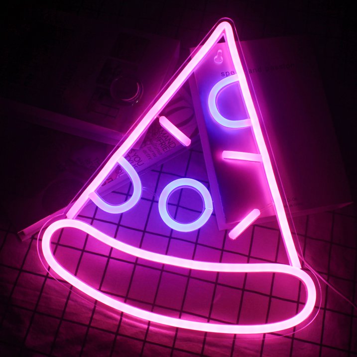 пицца - светодиодный неоновый логотип